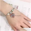 Bracelets de charme Crystal Heart Shapet Bracelet Love Cadeia Família DIY Presentes para mamãe avó professora enfermeira Jewellry Drop Deliver