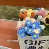 Flores decorativas Tejido a mano Imitación Productos terminados Lana de ganchillo hecha a sí misma Paquete de material de bricolaje Regalo de la novia del día de San Valentín