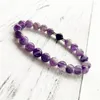 Strand Purple Quartz And Black Onyx Bracelet Wrist Mala Beads Protection Master Healer Fashion Yoga Keep Balance
