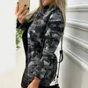Casacos de trincheira feminina Lappel Casual Casual Winter/Autumn 2023 Fit Well Fit Camouflage Print Lady Jacket Streetwear para trabalhar