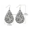 Charme Nouveau Creux Goutte D'eau En Cuir Boucles D'oreilles Surface Brillante Mticolors Déclaration Dangle Design De Mode Livraison De Bijoux Dhzxb