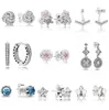 Authentique 925 boucles d'oreilles en argent Sterling bleu étincelant couronne boucles d'oreilles pour les femmes cadeau de mariage bijoux de mode