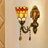 Wall Lamps European Retro Mediterranean Stained Glass Living Room Dining Bedroom Bar Club Hall Aisle Bedside Lamp