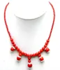 Pendant Necklaces Qingmos Round 4-10mm Natural Red Coral Necklace For Women With 4mm Jewelry 17" Chokers Nec5874