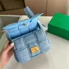 2023 new fashion vintage designer bags women weave denim shoulder bags Crossbody purse Portable Mini Fine Chain Small Square Bag