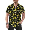 Chemises décontractées pour hommes Lemon Slice Print Beach Shirt Digital Art Hawaiian Male Trending Blouses Short Sleeve Graphic Clothing 3XL 4XL