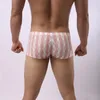 Caleçon Boxer hommes mode hommes sous-vêtements Sexy Latern motif translucide culotte Shorts U poche renflement boxeurs pour cadeau