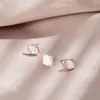 Stud Earrings Shell For Women Noble Creativity Silver Color Ear Partner Korean Zircon Student Party Jewelry Fashion Bijoux