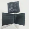 Top quality Designer wallet Luxury brand men short wallets soft sheepskin card holder woven pocket High quality genuine leather bag with Photo bit