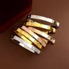 Liefde Designer Armband sieraden Dames Heren Paar Goud Manchet Schroef Schroevendraaier Bangles Titanium Staal Belcher Zilver 4CZ Feest Bruiloft Vuosipäivä Geschenken Met Logo