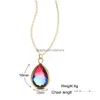 Hanger kettingen nieuwe aankomst colorf kristal geboortesteen ketting traanglas charmes voor vrouwen groothandel sieraden drop levering pend dht6m
