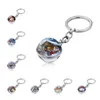 Porte-clés WG 1pc noël bonhomme de neige temps bijou Cabochon pendentif boule de verre métal porte-clés ornement bijoux cadeau