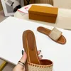 قفل فاخر It Flat Mule Slippers Slips Slides for Women 100 ٪ Flip Highly Leather Flops Flops Clip Toe Standals Barge Beach With Box