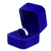 Smycken påsar 1st fyrkantiga sammet kvinnor örhängen ringer box display presentförpackning fodral för engagemang bröllop brud