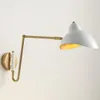 Lampy ścienne Proste nowoczesne składane światła długie ramię regulowane aluminiowe kinkiety do sypialni