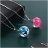 Anhänger Halsketten Natur Blauer Himmel Wolken Halskette Für Frauen Wolke Harz Transparent Damen Ball Mond Schmuck Geschenk Accesorios Drop de Dhbgh