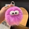 Cuir véritable cheveux de renard petit pendentif boule de charbon petit cadeau voiture porte-clés sac pendentif en peluche pendentif