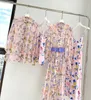 Women's Blouses 2023 Spring Orchid Button Flower Butterfly Printed Silk Blouse
