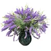 Kwiaty dekoracyjne romantyczne lawendy sztuczny plastikowy pakiet sztuczne rośliny Wedding Bridle Bukiet Indoor Outdoor Table Decor