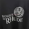 Designer Fashion Clothing Tees Tshirt Wind Street Trend Rhude Bank Slogan Letter Printing Loose Short Sleeve Tshirt for Men Women Cotton Streetwear Tops Casual Sp