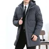 Piumino da uomo Business Casual Giacca lunga da uomo invernale Taglia grande L-6XL Addensare Parka caldo Cappotti Giacca a vento con cappuccio Manteau Homme Hiver