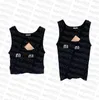 Letters Print Crop Top Women Knits Tank Tops Summer Knitted Yoga Tops Casual Style Gym Wear