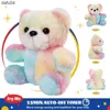 Dockor 30 cm Plush Bear LED Doll Toy w/ Musik Valfri Färgglada ljus Lovely Childrens Room Decoration Bision Present L230522 L230522