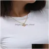 Colares pendentes Colar de gargantilha de anjo para mulheres Melhores amigas de liga de liga de liga Boho Chain Collier Wholesale Summer Drop de Dhr70