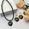 American New Black Heart Necklace Women's Hong Kong Style Elegant Graceful Trendy Minority All-Match Necklace