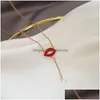 Pendant Necklaces Y Red Lips Choker Necklace For Women Gold Plating Stainless Steel Chain Clavicle Party Jewelry Drop Delivery Pendan Dhbqw