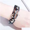 Other Bracelets Vintage Handmade Leather Bracelet 8 For Women Mti Layer Wrap Armband Jewelry Drop Delivery Dhbsg