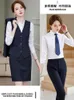 Kvinnors tvådelar Pants Passar Jacket Navy Blue Interview Slim Fit Business Women's Autumn and Winter High-klass Temperament