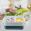 食器セットプラスチック製のランチボックスコンテナダブルレイヤー子供のための食器スープボウル学校のピクニック