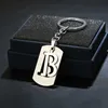 Key Rings Nieuwe DIY A-Z Hen's Metal Keychain Damesauto Keyring Simple Letter Name Keyholder Partij Gift Jewelry G230526