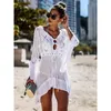 Bustiers Korsetten Strandjurken Dames Effen Gehaakte Tuniek Flare Mouw Bikini Cover Ups Mode Badpakken Strandkleding Dropshipping Hot Sales NMM5