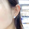 Romantische Moissanite Stud Earring 100% Real 925 Sterling Silver Sieraden Betrokkenheid Bruiloftoorbellen voor vrouwen Bridal Bijou
