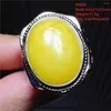 Ringos de cluster Anel de pedra âmbar amarelo amarelo natural 925 prata esterlina 22x17mm Mulheres grandes cura ovais de cura