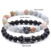 Fancy Design Colorful Natural Stone Leopard Head Charm Bracelets Handmade 8MM Agate Bracelet