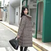 Women's Trench Coats Down Cotton Padded Jacket Autumn Winter Women's Parka Mid-length Double-sided Stand Collar Stripe Solid Casual Coat