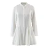 Casual Dresses Sexy Shirt Dress Women Summer High Waisted Beach Mini Black Vintage Clothes Long Sleeve White