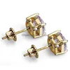 Stud 8Mm Hip Hop Boucles D'oreilles Sier Plaqué Or Cz Boucle D'oreille Pour Femmes Hommes Designer Boucles D'oreilles De Luxe Bijoux Cadeaux Drop Delivery Dhplj