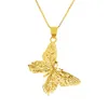 Chaîne pendentif femme avec motif papillon 18 carats rempli d'or jaune classique Lady Girls Jewelry Gift