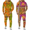 Survêtements pour hommes série Totem africain sweat à capuche pour hommes/femmes/ensemble Tribal ethnique imprimé sweats pantalons costume mode Couple vêtements de sport