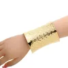 Armreif Kreative Mode Breite Armband Armreifen Metall Textur Arm Armbänder Gold Farbe Für Frauen Schmuck CF1