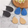 Charm Fashion Pu Leather Waterdrop Earrings Colorf Water Ripple Light Weight For Women Elegant Young Girls Gift Drop Delivery Jewelry Dhnsv