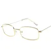 Lunettes de soleil tendance européenne et américaine métal petites lunettes carrées hommes femmes personnalité marine lunettes rétro