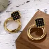 Boucles d'oreilles pendantes Vintage Unique torsadé métal goutte pour les femmes géométrique noir creux rond alliage Boho bijoux cadeau