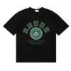 デザイナーファッション服Tシャツ2023夏の新しいrhude汎用グリーンプリントルーズハイストリートカジュアルカジュアルコットンショートスリーブ