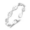 925 srebrne uroki bransoletki Retro vintage nieskończoność elegancka ol płatek śniegu w stylu bransoletki biżuteria bransoletka dla kobiet prezent świąteczny