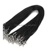 Sladdtråd 100 st/parti 1,5 mm 2mm svart vaxläder ormhalsband sträng repkedja för DIY -smycken som tillverkar 4580 cm droppleverans fin dhhjt